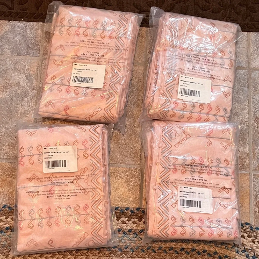 Anthropologie Embroidered Natani Curtains Set of 50 x 108 NIP
